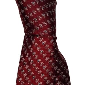 Vintage Polo Ralph Lauren Silk Necktie Mens Burgundy Geometric Designer Tie